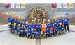  Personnel from contractor Kolin Construction and Robbins celebrate the breakthrough of a Crossover (XRE) TBM after it completed Turkey’s Esme Salihli Railway Tunnel