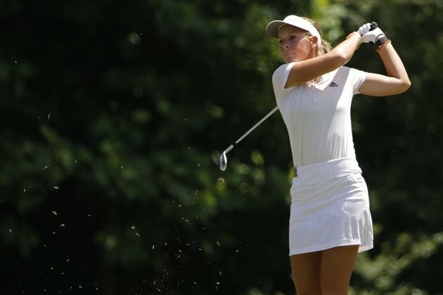 Early eagle helps Lauren Hartlage lead Mizuho Americas Open