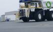 A Fortescue-Liebherr battery-electric prototype putting on a show.