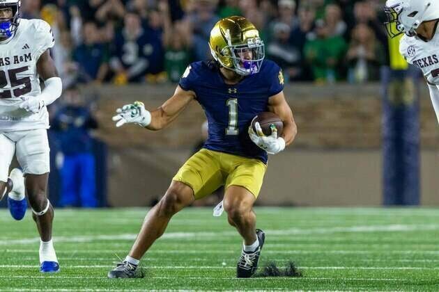 Notre Dame WR Jaden Greathouse (thigh) out vs. NC State