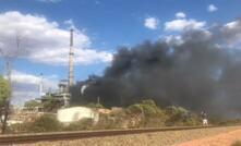 The Kalgoorlie smelter ablaze