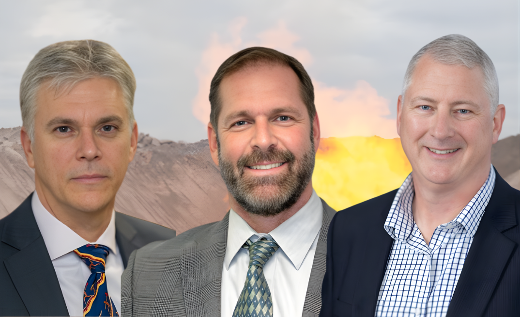 Echelon CEO Andrew Jefferies, Central Petroleum CEO Leon Devaney and Cue Energy CEO Matthew Boyall