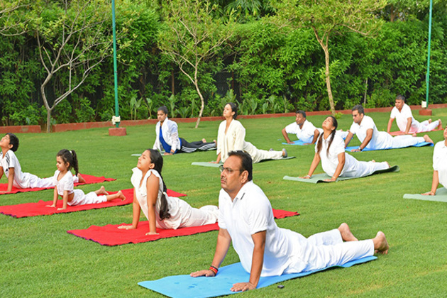 Jaipur: Rajasthan CM Bhajanlal Sharma performs yoga at his residence, urges citizens to make it "integral" part of life