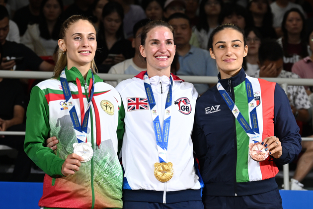(SP)CHINA-CHENGDU-THE WORLD GAMES 2025-KICKBOXING-WOMEN'S POINT FIGHTING -60KG-VICTORY CEREMONY (CN)