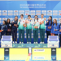 (SP)CHINA-CHENGDU-THE WORLD GAMES 2025-FINSWIMMING-WOMEN'S SURFACE RELAY 4X100M (CN)