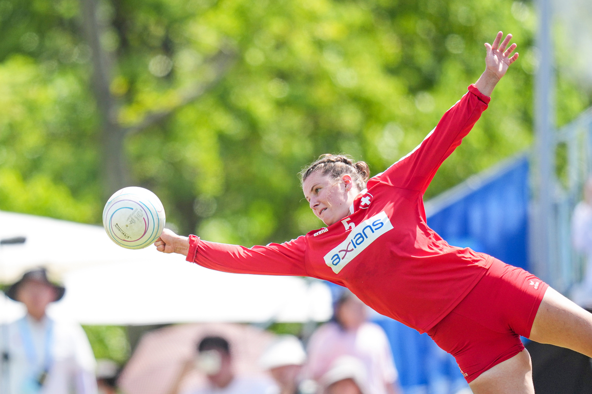 (SP)CHINA-CHENGDU-THE WORLD GAMES 2025-FISTBALL-WOMEN'S SEMIFINALS-GER VS SUI (CN)