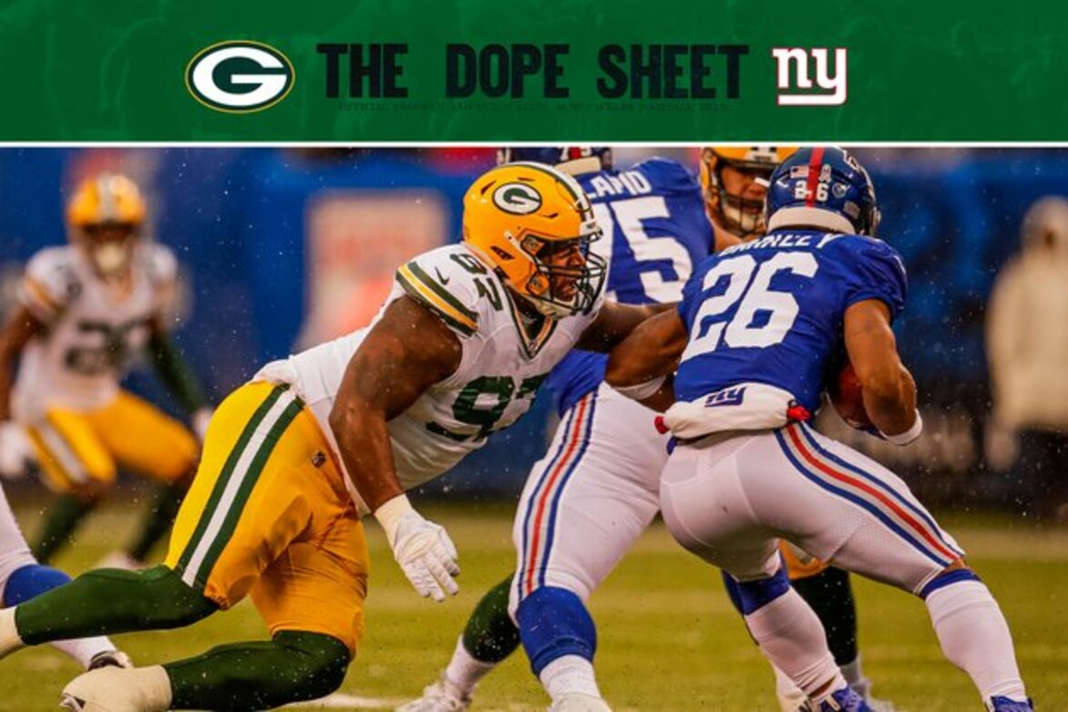 Dope Sheet: Packers and Giants meet on Monday night