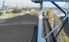 View from the stacker/ reclaimer machine onto the storage area. Photo: LASE