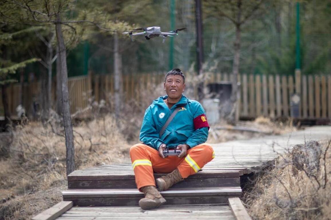 Ranger's 14-year watch over greening mountain on "roof of world"