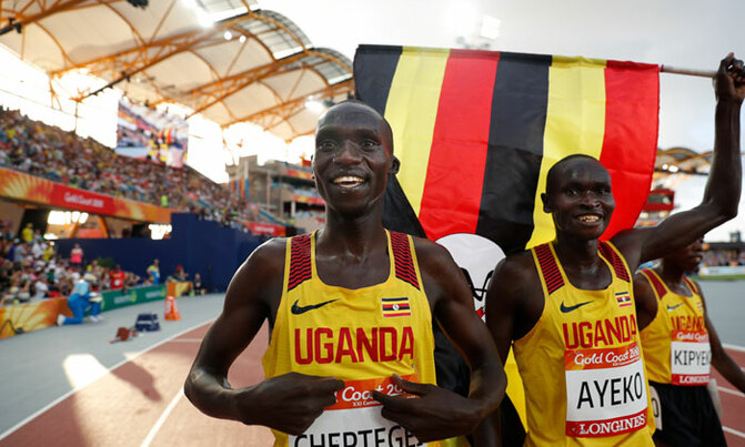 Uganda's Cheptegei wins gold at 2018 Commonwealth Games Uganda's Cheptegei wins gold at 2018 Commonwealth Games