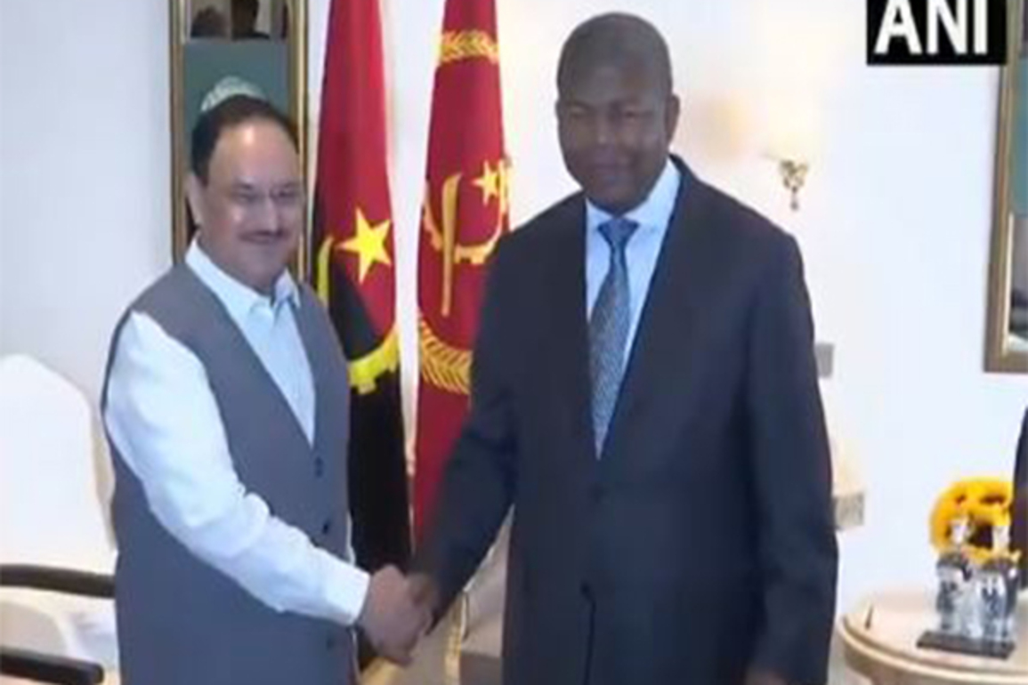 Union Minister JP Nadda presents 'Modi@20' book to Angolan President Joao Lourenco