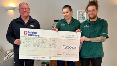 TG Builders Merchants raises £2,000 for local care home