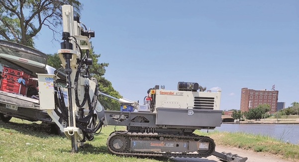 A Geoprobe 6712DT with 20CPT Press has proven to be a faster, easier, safer choice for contractor UES when completing a job drilling levies in Tulsa, Oklahoma