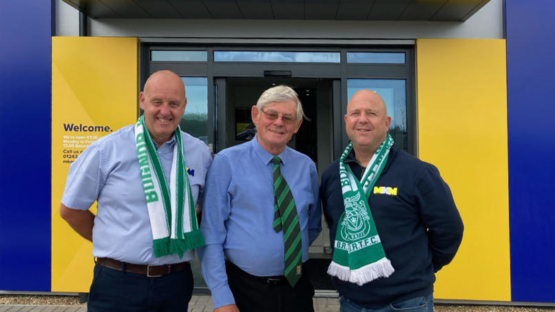 Peter Bird, Branch Director MKM Chichester, Bognor General Manager Simon Cook, and Richard Hellen, Branch Director Chichester.