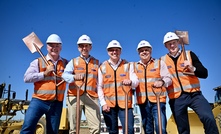 Townsville MP Scott Stewart, Queensland Deputy Premier Cameron Dick and Premier Steven Miles, Labor MP Aaron Harper and QLD Energy & Cleann Economy Minister Mick de Brenni. Image supplied by Powerl