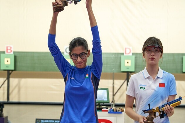 Sainyam Wins Silver in 10m Air Pistol at ISSF World Cup Hangzhou