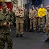 CENTCOM chief visits USS Tripoli in Arabian Sea amid ongoing naval blockade
