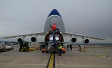  Airbus H175 being loaded into an Antonov.