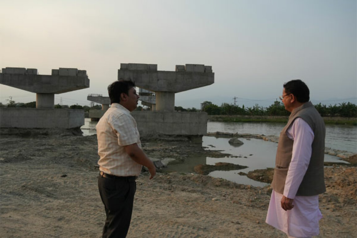 Uttarakhand CM Dhami inspects Indo-Nepal border road project at Banbasa