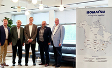  (l to r) Dan Stracener, CEO, Tractor & Equipment Company; Ed Kirby, chairman, Kirby-Smith Machinery; Michael Brennan, president and COO, Bramco; Rod Bull, EVP North America Region, Komatsu; Brian McGuire, president and CEO, AED