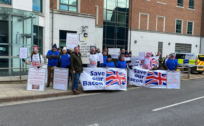 'We have been living a nightmare for eight months' - pig producers protest outside of Defra