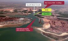 A map showing South West Creek in Port Hedland