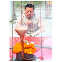 Uttarakhand CM Dhami offers prayer at Bharamal Baba Temple, plants tree under "Ek Ped Maa Ke Naam" campaign