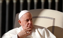 Pope Francis attends his weekly general audience in St. PeterÕs Square at the Vatican, November 8, 2023. Credit: Riccardo De Luca, via Shutterstock.