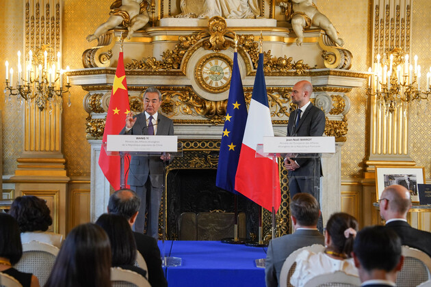 FRANCE-PARIS-CHINA-WANG YI-FRENCH FM-PRESS CONFERENCE