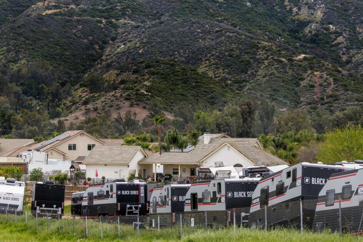 Trailers that drew squatters in L.A. County appear in Riverside County