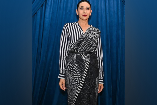 Karisma Kapoor steals the show in monochrome belted sari at Lakme Fashion Week x FDCI