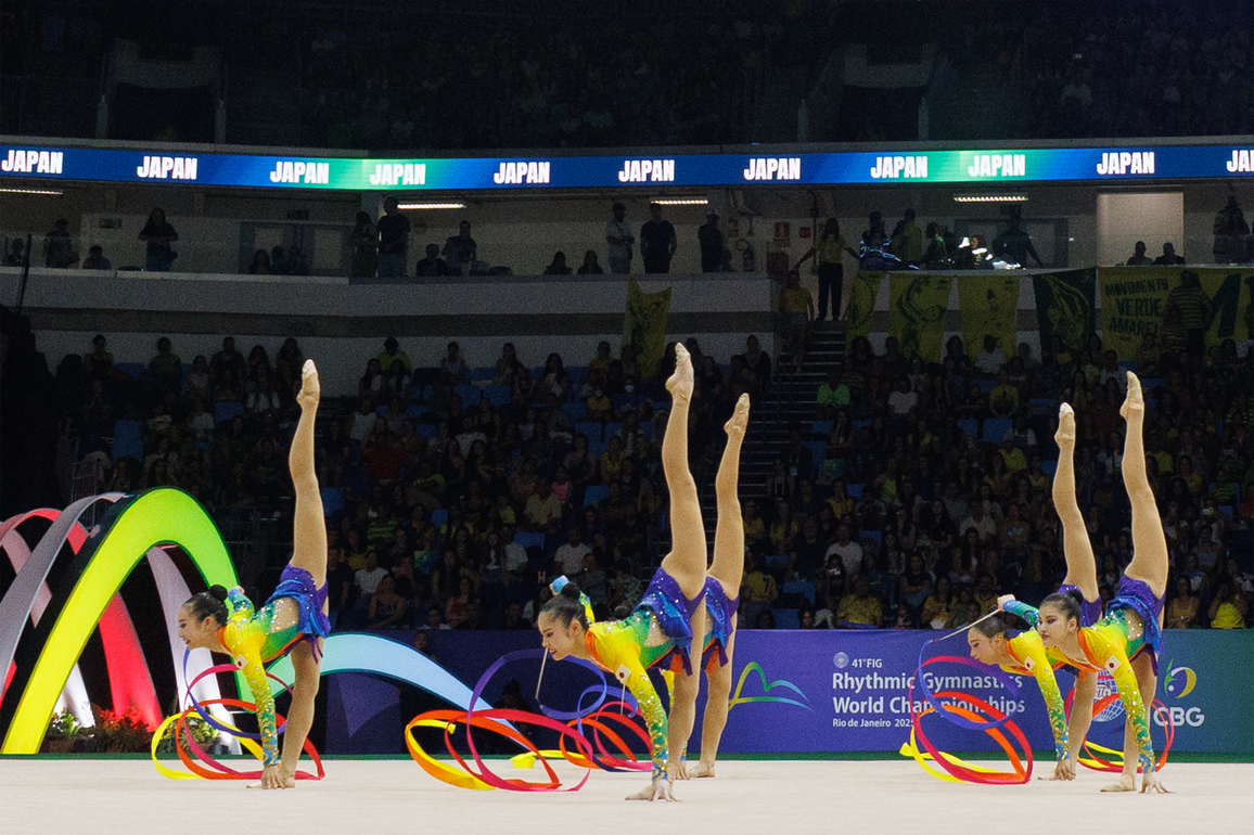 (SP)BRAZIL-RIO DE JANEIRO-RHYTHMIC GYMNASTICS-FIG WORLD CHAMPIONSHIPS-GROUP 5 RIBBONS