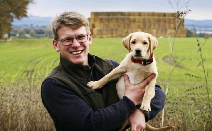 Cambridgeshire farmer Jack Bedlow with his dog Lucy