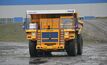 A Belaz-7513R unmanned mining dump truck