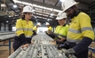 Geologists inspecting core at Newmont Goldcorp's Tanami mine
