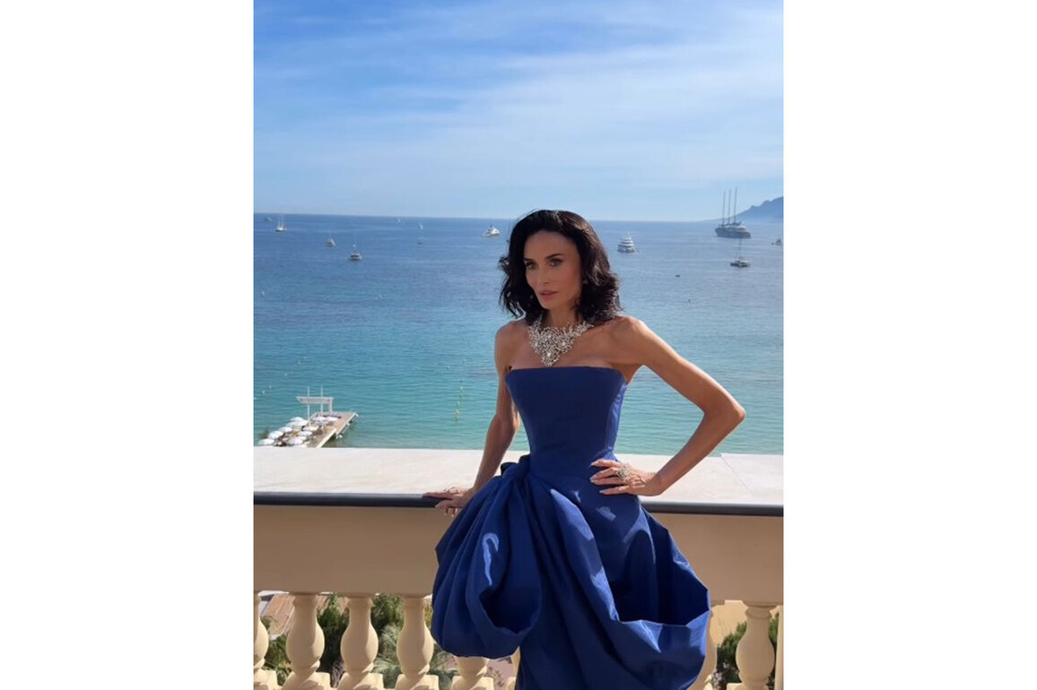 Demi Moore stuns Cannes 2026 with dramatic curly lob makeover in Sapphire blue gown