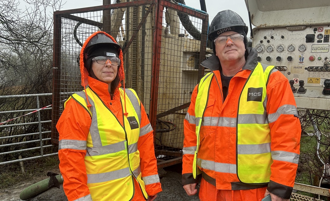 Ian Rippin, MCS CEO, and Alison Hardman, secretariat at MCS, on-site checking out the GSHPA audit procedures. Credit: GSHPA