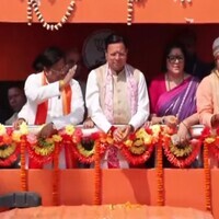 Uttarakhand CM Dhami participates in 'Parivartan Yatra' in North 24 Parganas ahead of West Bengal polls