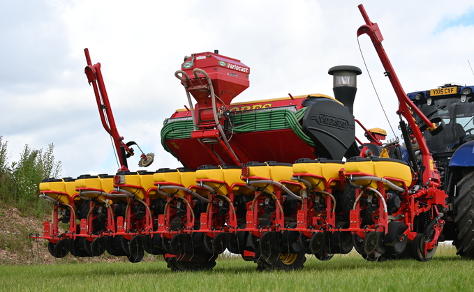 The Moores have adapted their Vaderstad Tempo to establish grass and maize simultaneously.