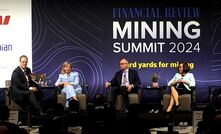 Left to right: AFR's Peter Ker, Lynas CEO Amanda Lacaze, Iluka Resources managing director Tom O'Leary, Minerals Council CEO Tania Constable. Credit: Financial Review Mining Summit 2024