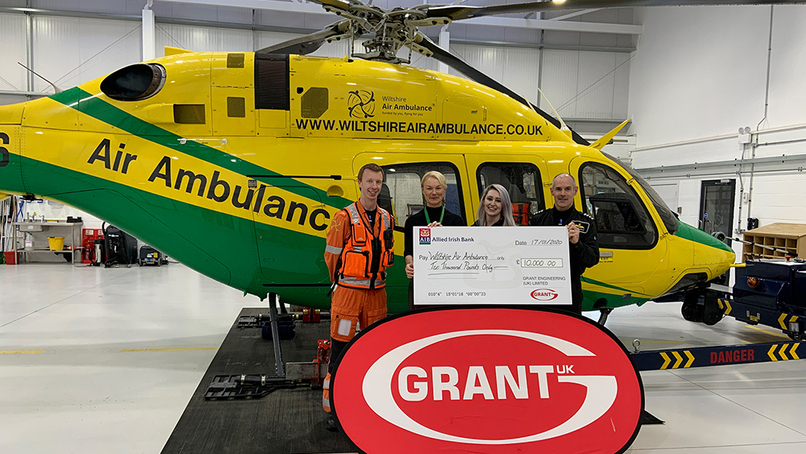Grant UK donates £10,000 to Wiltshire Air Ambulance
