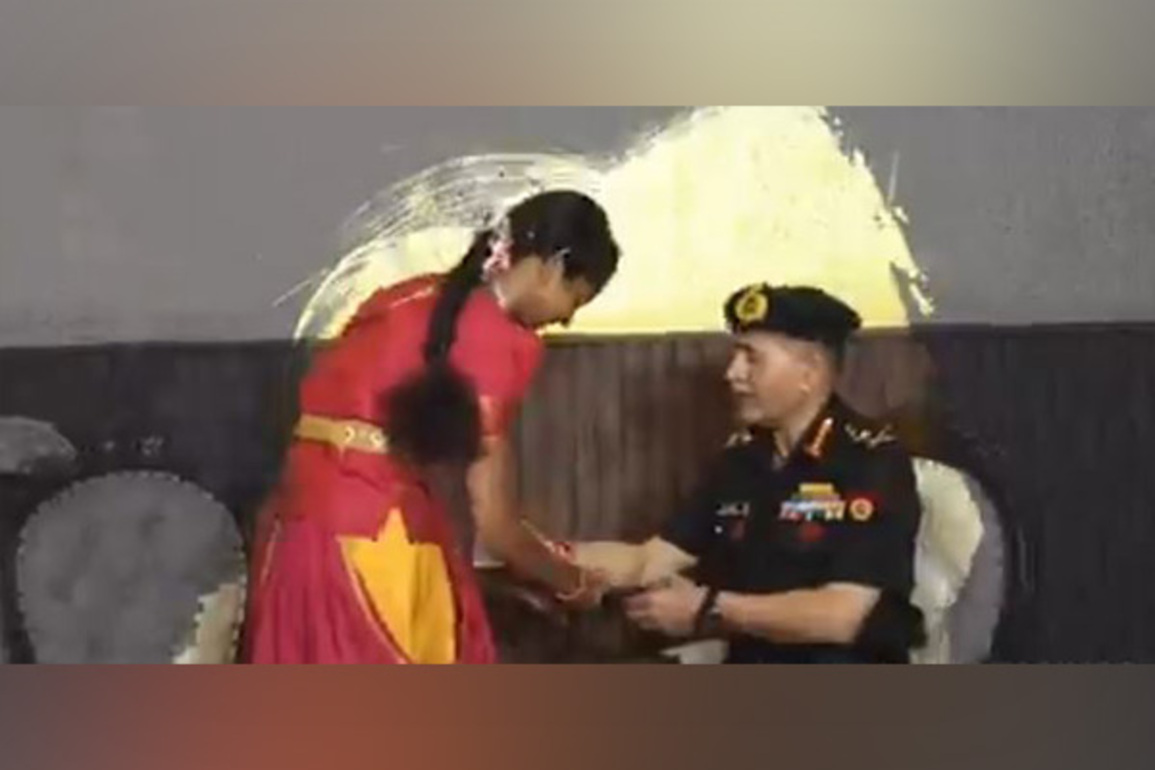 'Bharat Raksha Parv': Women, children tie rakhis to COAS, soldiers
