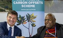 Energy minister Angus Taylor and PNG counterpart Wera Mori