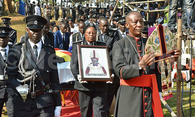 Nkoyoyo's body at Namugongo for burial Nkoyoyo's body at Namugongo for burial