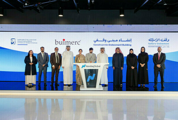 Buimerc rings Nasdaq Dubai's bell to mark its AED20 million contribution in support of Fathers' Endowment campaign