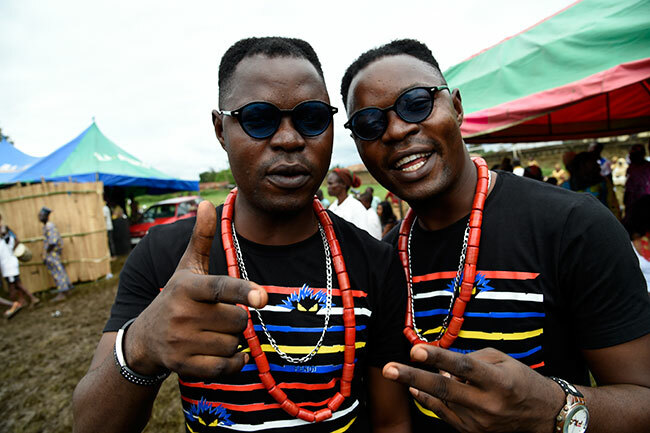  dentical twin brothers and hiphop artists lese ehinde kat  and leseaiwo kat speaks during the gbora orld wins festival to celebrate the uniqueness in multiple births at gbora own in yo tate southwest igeria on ctober 12 2019 