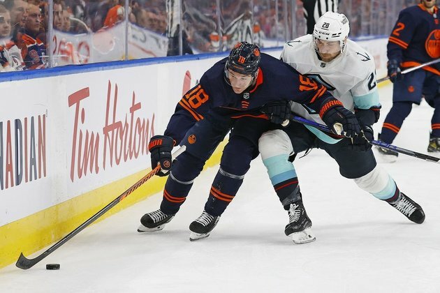 Evander Kane's hat trick leads Oilers past Kraken