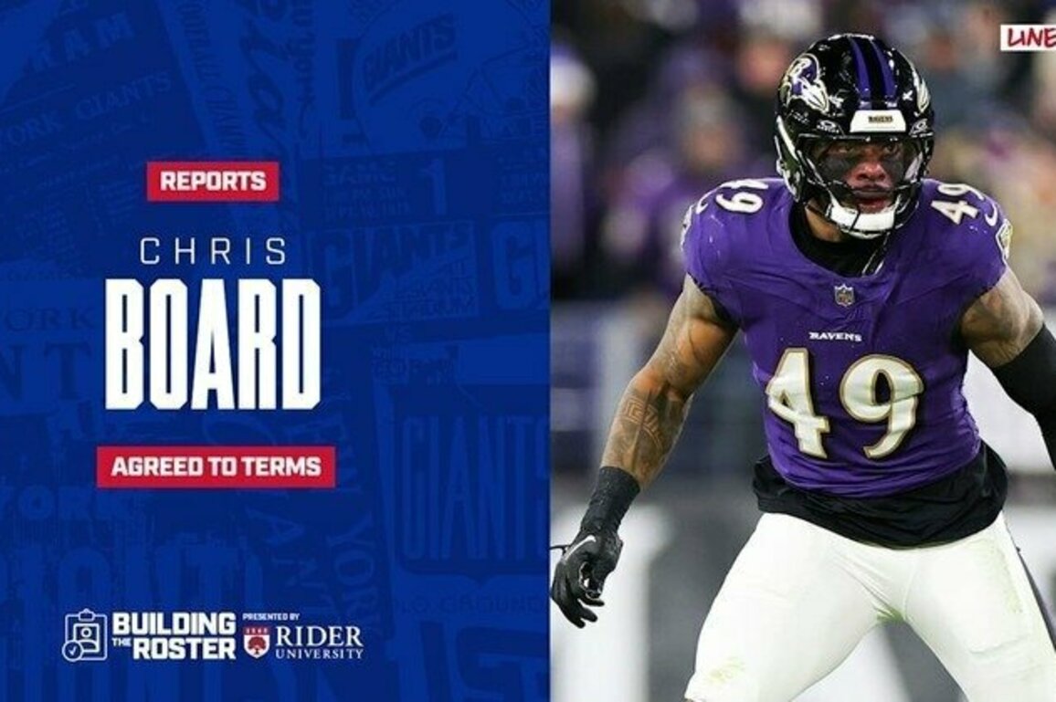 Giants agree to terms with LB Chris Board