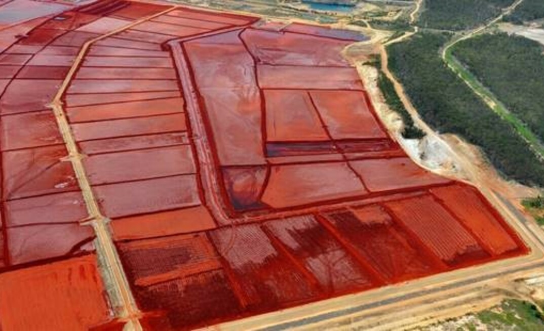 A red mud dam.