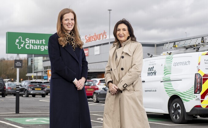 Emma Williams, director of commercial and customer at Smart Charge (L) and said Judy O’Keefe, fleet director at Openreach (R) - Credit: Openreach